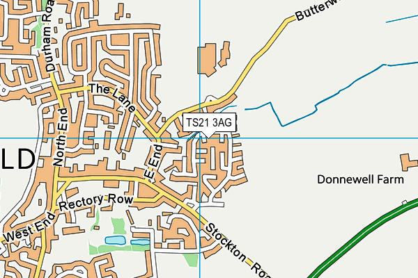 TS21 3AG map - OS VectorMap District (Ordnance Survey)
