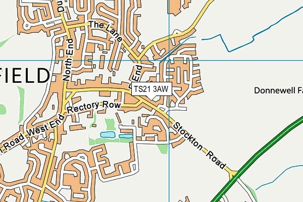 TS21 3AW map - OS VectorMap District (Ordnance Survey)