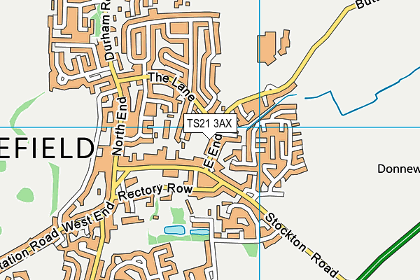 TS21 3AX map - OS VectorMap District (Ordnance Survey)