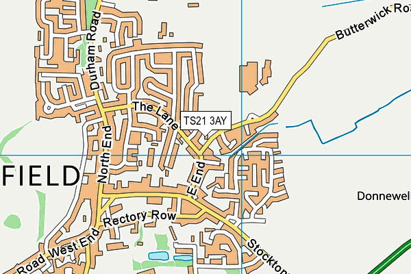 TS21 3AY map - OS VectorMap District (Ordnance Survey)