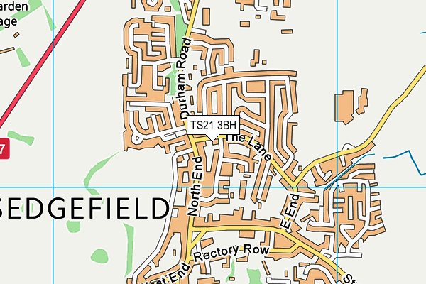 TS21 3BH map - OS VectorMap District (Ordnance Survey)