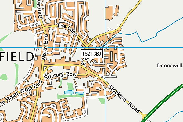 TS21 3BJ map - OS VectorMap District (Ordnance Survey)