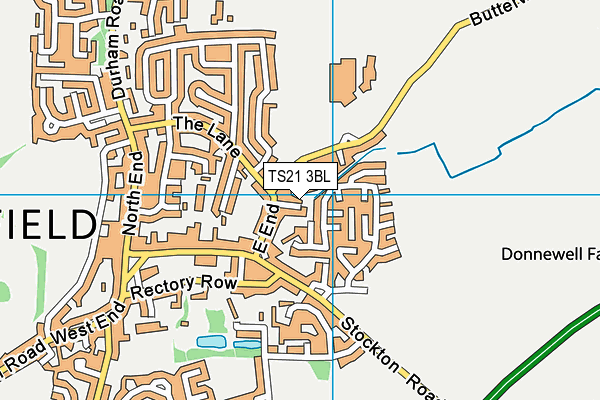 TS21 3BL map - OS VectorMap District (Ordnance Survey)