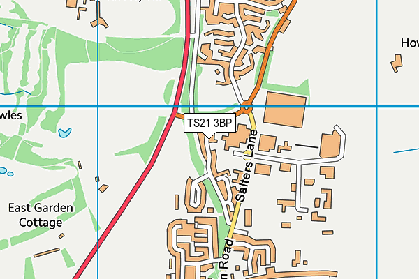 TS21 3BP map - OS VectorMap District (Ordnance Survey)