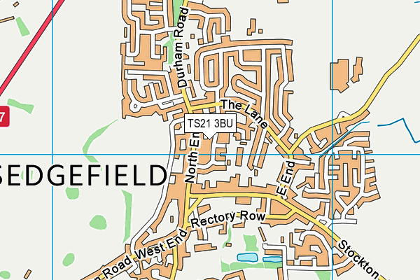 TS21 3BU map - OS VectorMap District (Ordnance Survey)