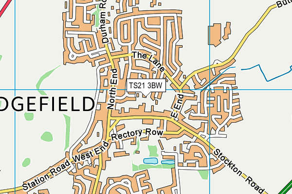 TS21 3BW map - OS VectorMap District (Ordnance Survey)