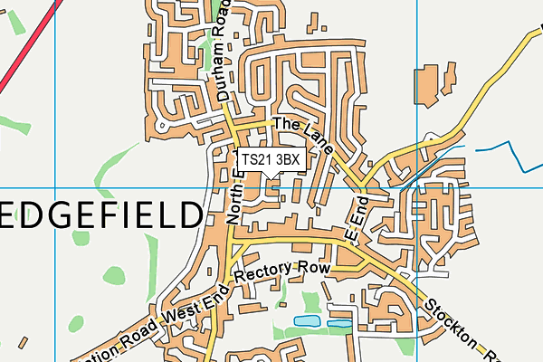 TS21 3BX map - OS VectorMap District (Ordnance Survey)