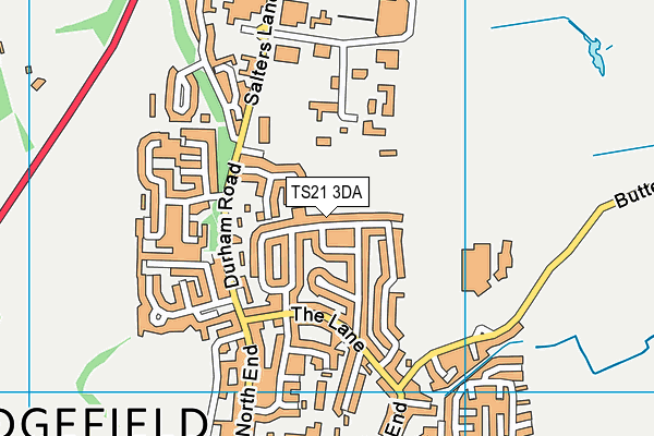 TS21 3DA map - OS VectorMap District (Ordnance Survey)