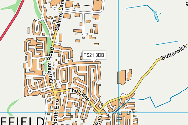 TS21 3DB map - OS VectorMap District (Ordnance Survey)