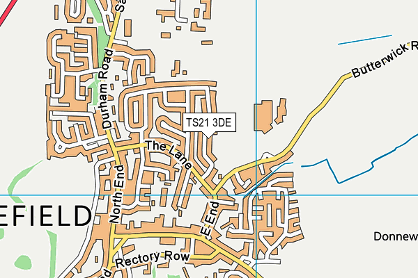 TS21 3DE map - OS VectorMap District (Ordnance Survey)