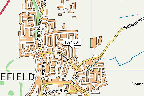 TS21 3DF map - OS VectorMap District (Ordnance Survey)