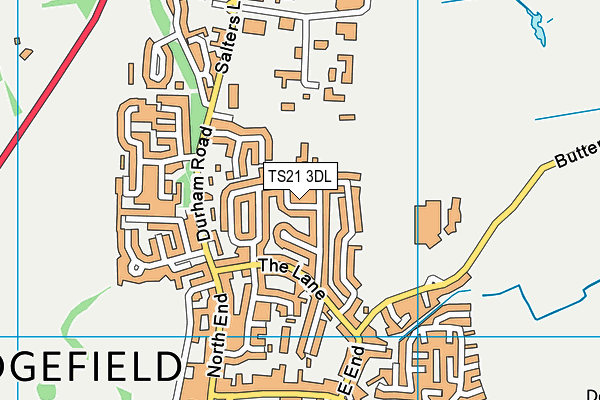 TS21 3DL map - OS VectorMap District (Ordnance Survey)