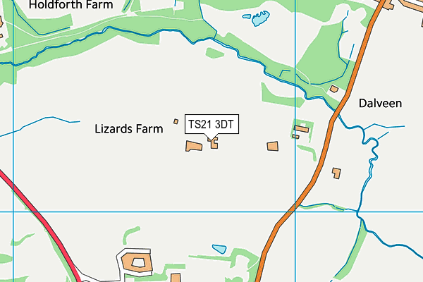 TS21 3DT map - OS VectorMap District (Ordnance Survey)