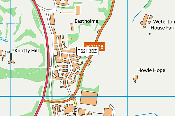 TS21 3DZ map - OS VectorMap District (Ordnance Survey)