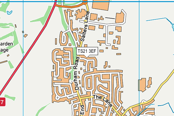 TS21 3EF map - OS VectorMap District (Ordnance Survey)