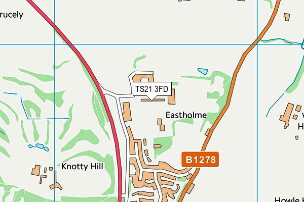 TS21 3FD map - OS VectorMap District (Ordnance Survey)