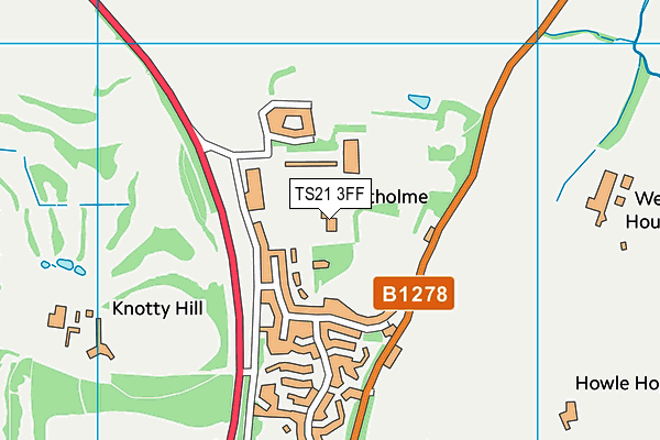 TS21 3FF map - OS VectorMap District (Ordnance Survey)