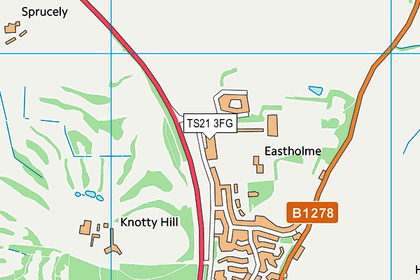 TS21 3FG map - OS VectorMap District (Ordnance Survey)