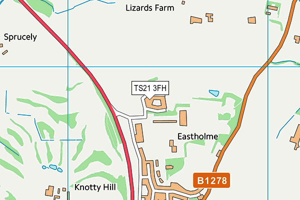 TS21 3FH map - OS VectorMap District (Ordnance Survey)