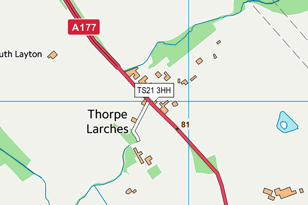 TS21 3HH map - OS VectorMap District (Ordnance Survey)