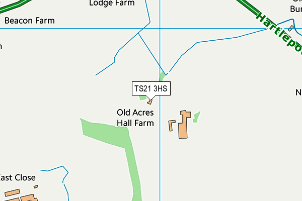 TS21 3HS map - OS VectorMap District (Ordnance Survey)