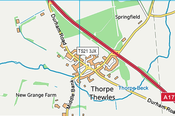 TS21 3JX map - OS VectorMap District (Ordnance Survey)