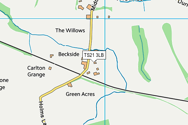 TS21 3LB map - OS VectorMap District (Ordnance Survey)