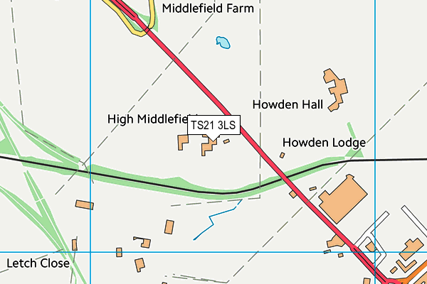 TS21 3LS map - OS VectorMap District (Ordnance Survey)