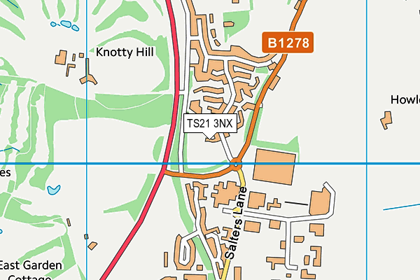 TS21 3NX map - OS VectorMap District (Ordnance Survey)