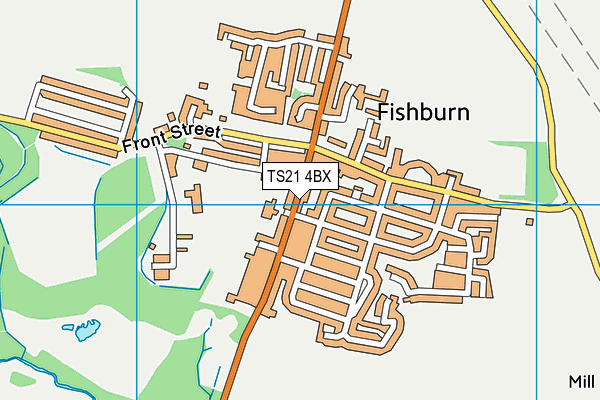 TS21 4BX map - OS VectorMap District (Ordnance Survey)