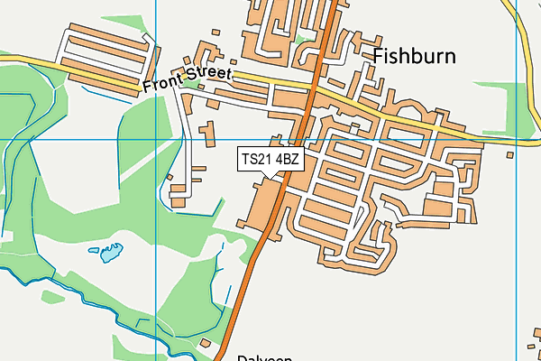 TS21 4BZ map - OS VectorMap District (Ordnance Survey)