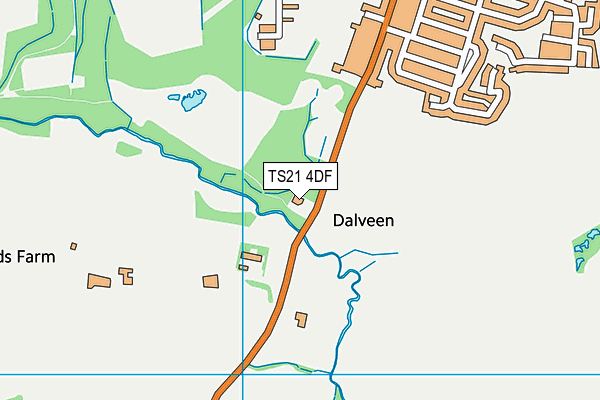 TS21 4DF map - OS VectorMap District (Ordnance Survey)