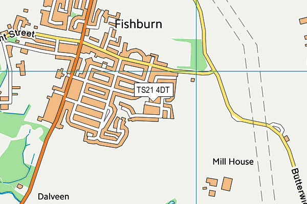 TS21 4DT map - OS VectorMap District (Ordnance Survey)