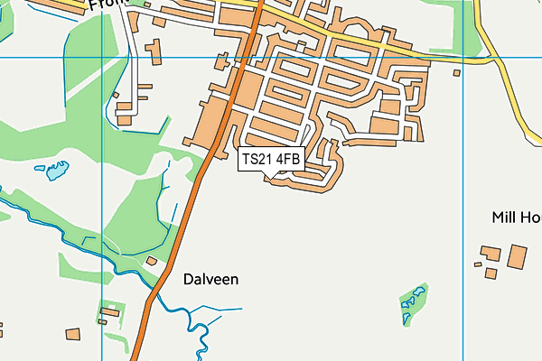 TS21 4FB map - OS VectorMap District (Ordnance Survey)