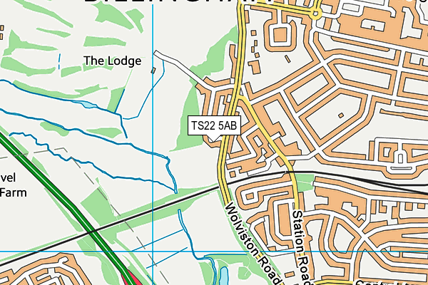 TS22 5AB map - OS VectorMap District (Ordnance Survey)