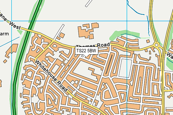 TS22 5BW map - OS VectorMap District (Ordnance Survey)