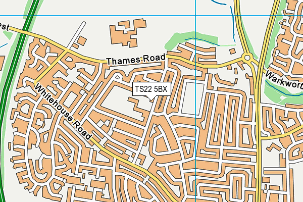 Priors Mill C Of E Primary School map (TS22 5BX) - OS VectorMap District (Ordnance Survey)
