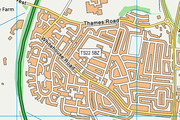 TS22 5BZ map - OS VectorMap District (Ordnance Survey)