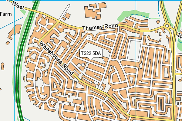 TS22 5DA map - OS VectorMap District (Ordnance Survey)