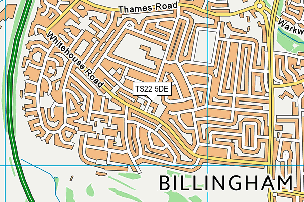 TS22 5DE map - OS VectorMap District (Ordnance Survey)