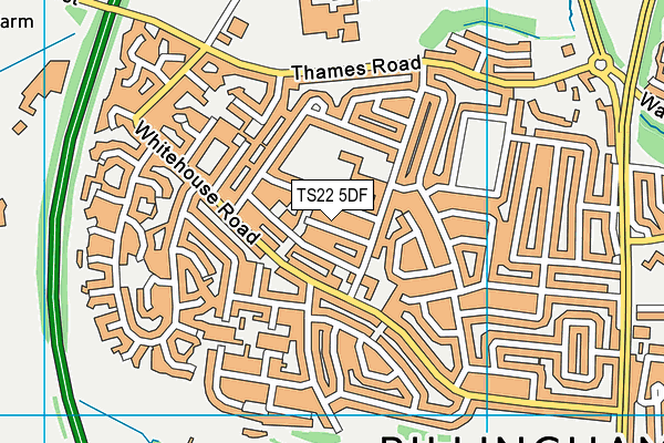 TS22 5DF map - OS VectorMap District (Ordnance Survey)