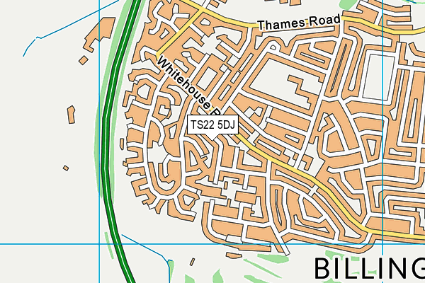 TS22 5DJ map - OS VectorMap District (Ordnance Survey)