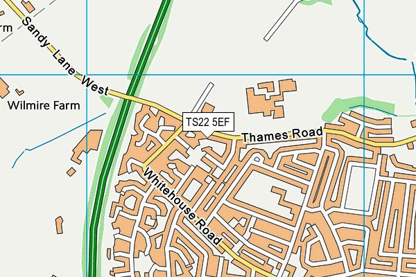 TS22 5EF map - OS VectorMap District (Ordnance Survey)