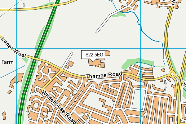 Northfield School and Sports College map (TS22 5EG) - OS VectorMap District (Ordnance Survey)