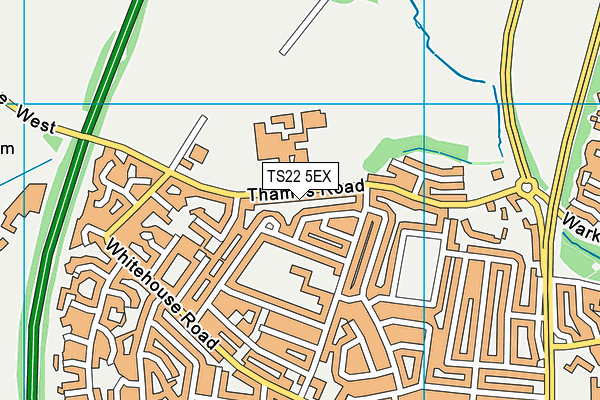 TS22 5EX map - OS VectorMap District (Ordnance Survey)