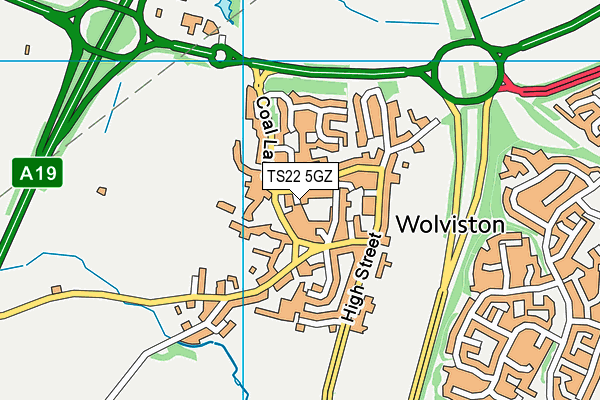 TS22 5GZ map - OS VectorMap District (Ordnance Survey)