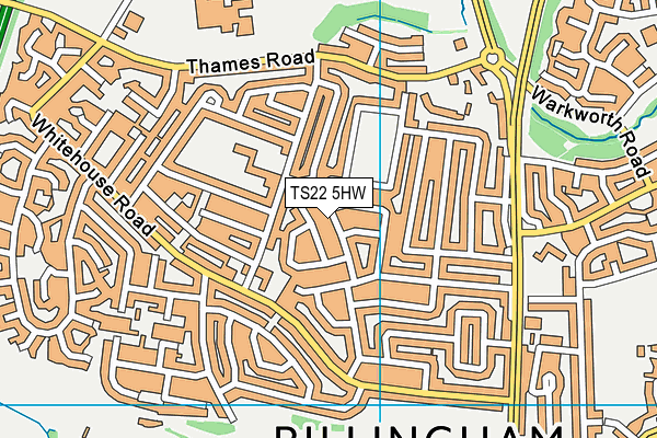 TS22 5HW map - OS VectorMap District (Ordnance Survey)