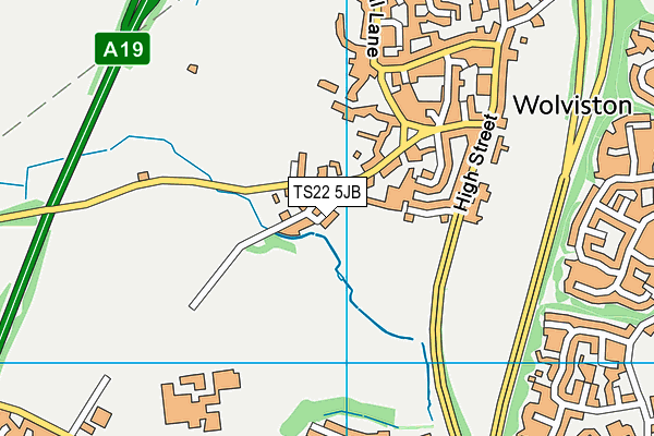 TS22 5JB map - OS VectorMap District (Ordnance Survey)