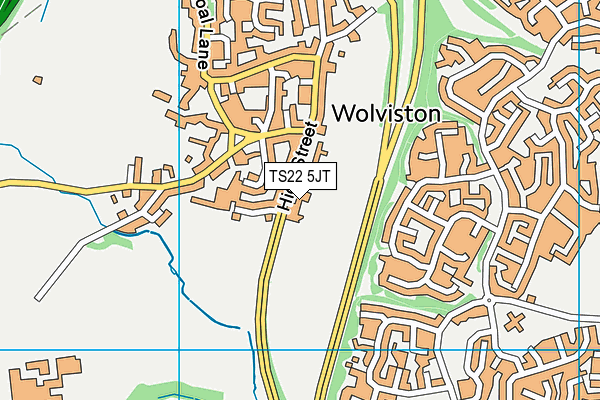 TS22 5JT map - OS VectorMap District (Ordnance Survey)