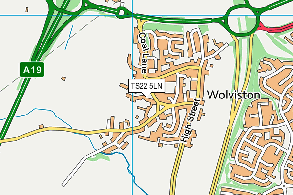 Wolviston Primary School map (TS22 5LN) - OS VectorMap District (Ordnance Survey)